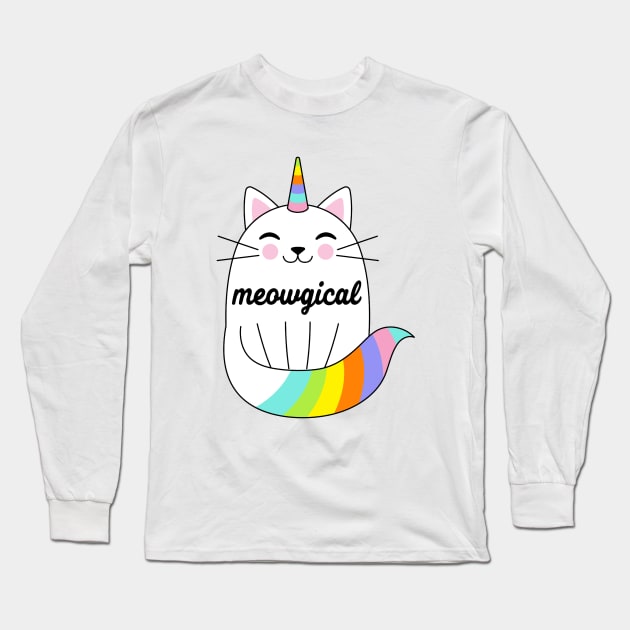 Meowgical Long Sleeve T-Shirt by Waqasmehar